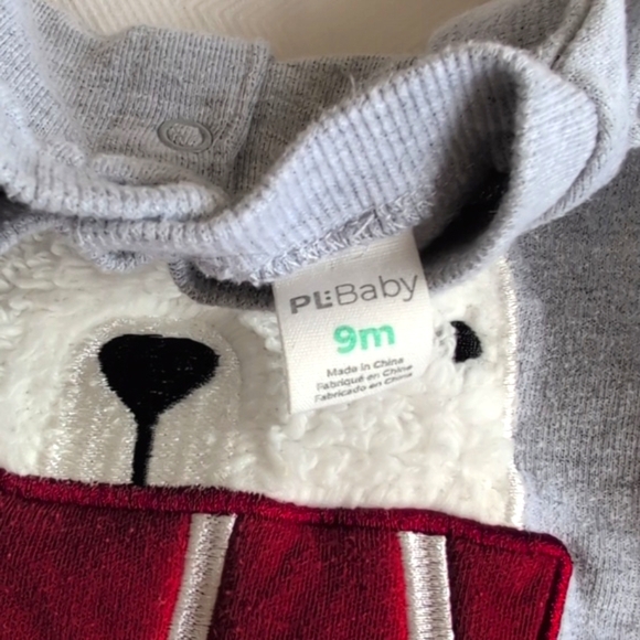 petit lem winter polar bear crewneck sweatshirt 9 months baby - Picture 3 of 5